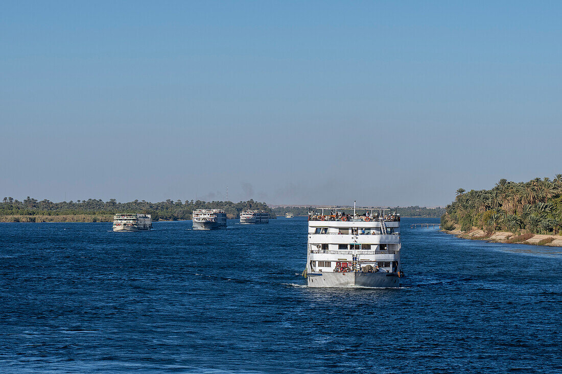 Cruise ships on Nile river, Egypt.