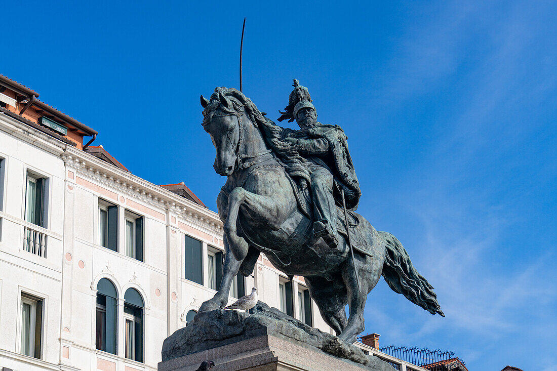 Monument to Victor Emmanuel II, on the Riva degli Schiavoni in Castello, Venice, Italy.