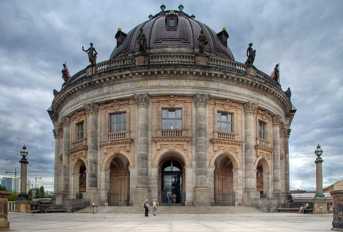 Berlin, Germany, July 29 2009, The Bode Museum stands majestically in Berlin\'s Mitte, featuring stunning architecture on Museum Island amid overcast skies.