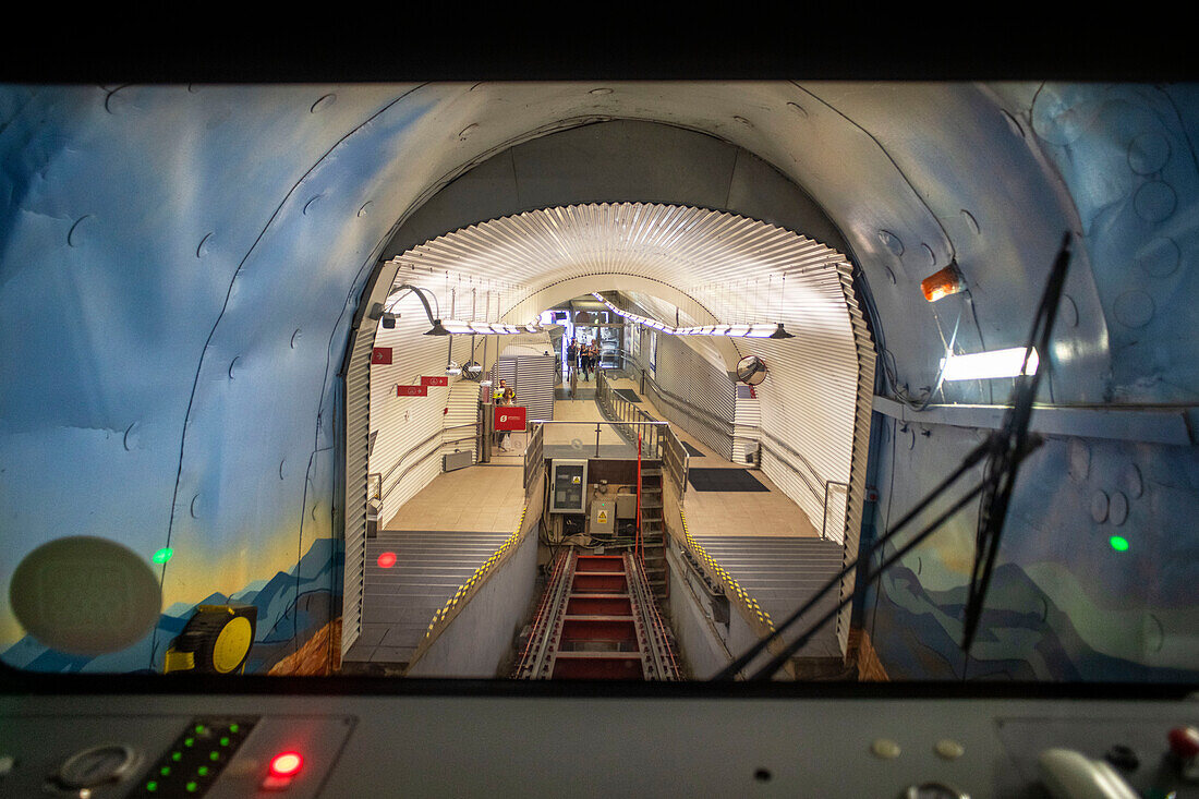 Funicular de Artxanda cable car, Bilbao, Biscay, Basque Country, Euskadi, Euskal Herria, Spain