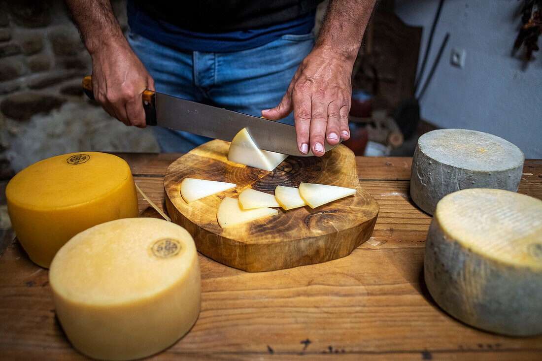 Idiazábal cheese productor in Ondarre, Goierri, Basque Highlands Basque Country, Euskadi Spain.