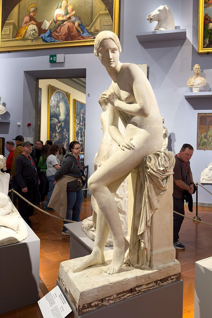 Beatrice Donati, a plaster cast in the Salone dell'Ottocento in the Accademia Gallery in Florence, Italy. Lorenzo Bartolini - sculptor