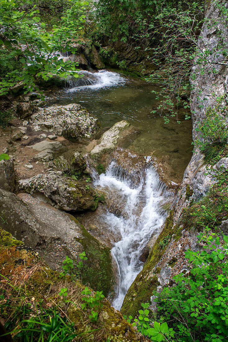 Desfiladero del rio Purón, Puron River Canyon in the Valderejo Natural Park. Alava. Basque Country. Spain