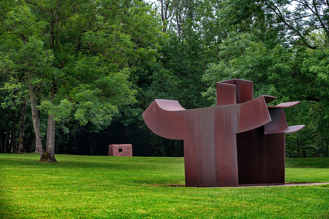 The Chillida-Leku Museum, sculptures in gardens and forests of the Basque sculptor Eduardo Chillida, Hernani, Guipuzcoa, Basque Country, Spain.