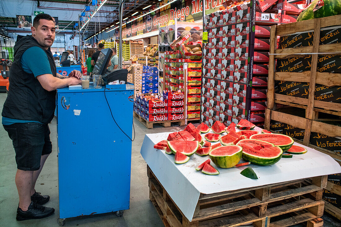 Fruit and Vegetable section, in Mercabarna. Barcelona´s Central Markets. Barcelona. Spain