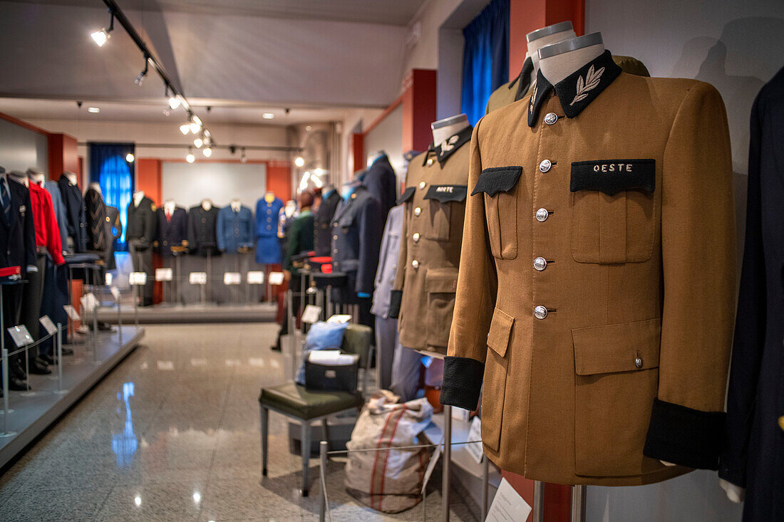 Uniforms train workers, The Basque Railway Museum, located in the garages and workshops of the former Urola railway in Azpeitia, Gipuzkoa, Euskadi, Basque country, Spain.