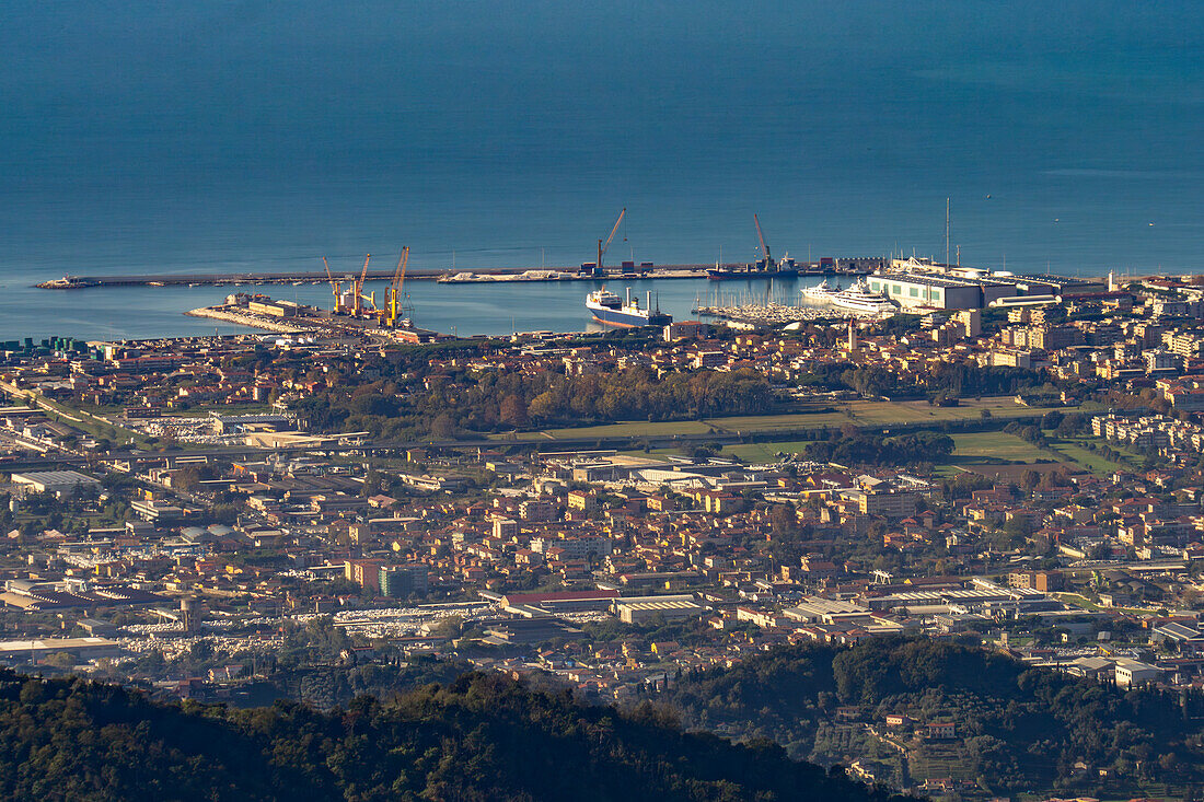 Marina di Carrara or the port of Carrara on the Ligurian Sea in Italy.