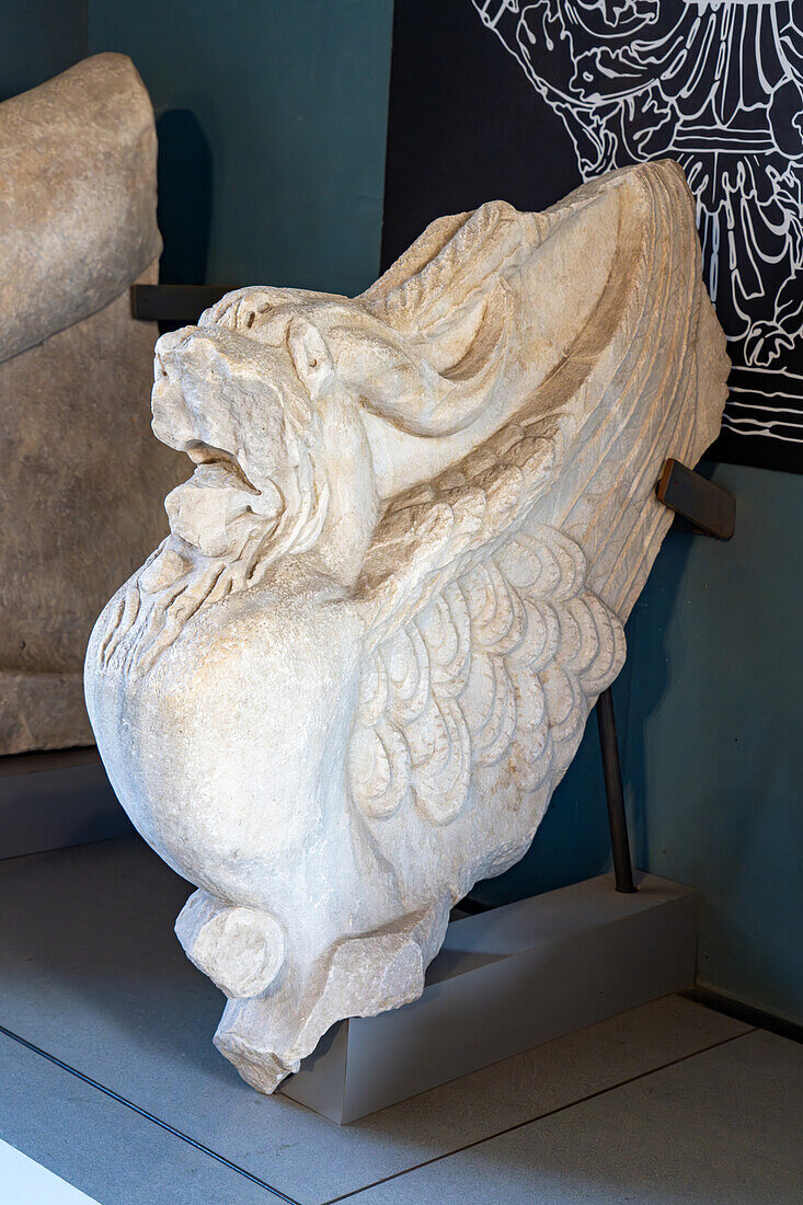 Marble griffin from Turkey used as decoration in the Colosseum in Rome, Italy.