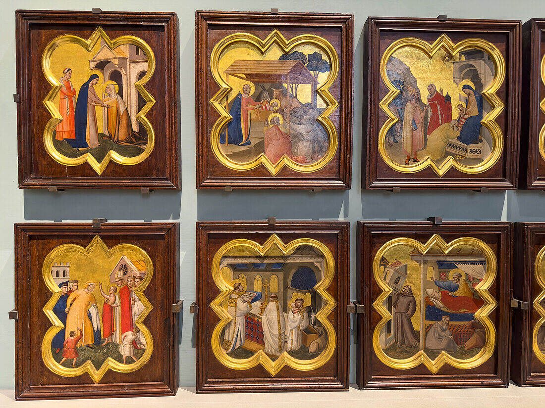 Geschichten von Christus und dem Heiligen Franz von Assisi von Taddeo Gaddi in der Accademia-Galerie in Florenz, Italien. Um 1340 n. Chr.