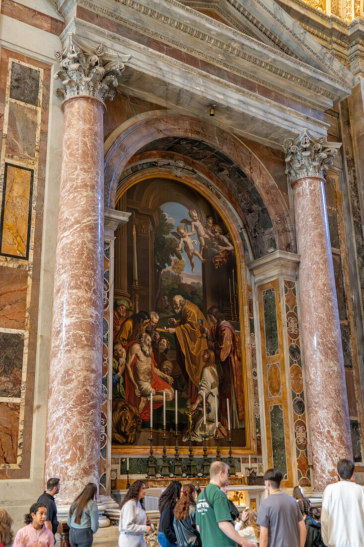 The Last Communion of St. Jerome by Domenichino in St. Peter's Basilica, Vatican City, Rome, Italy.