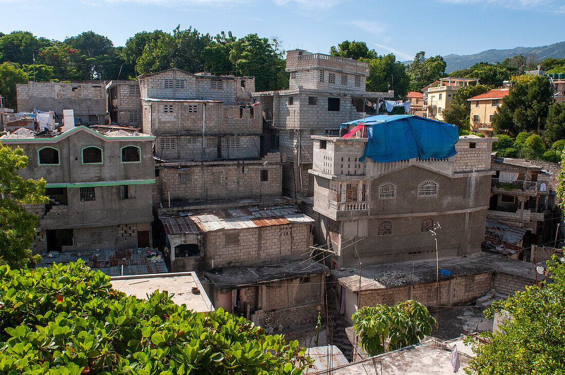 View of Port au Prince hillside slum, Haiti