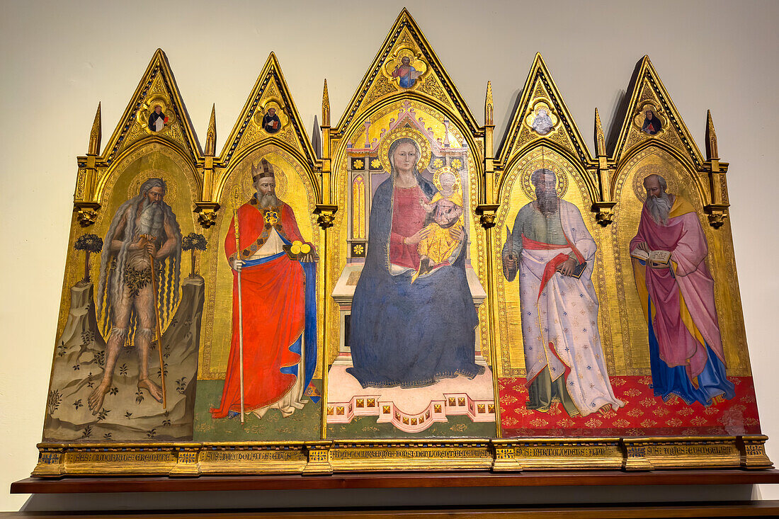 Madonna and Child with Saints by Giovanni Bonsi in the Pinacoteca, Vatican Museums, Vatican City, Rome, Italy.