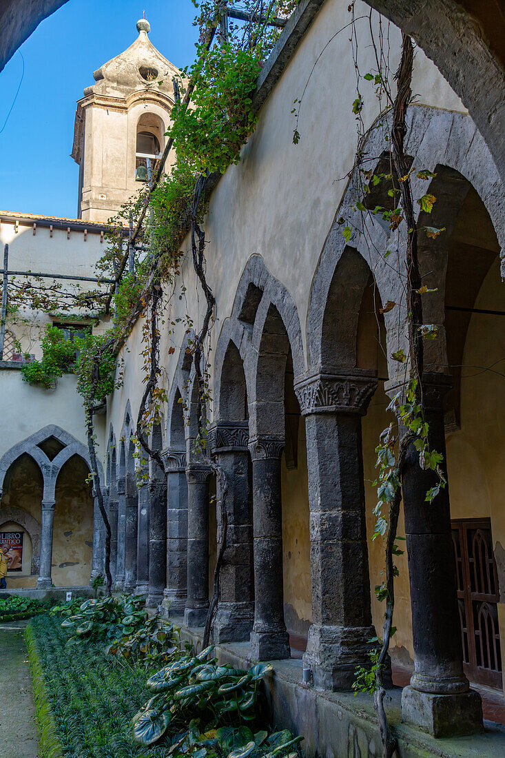 The 14th Century Cloisters of San Francesco in the historic center of Sorrento, Italy.