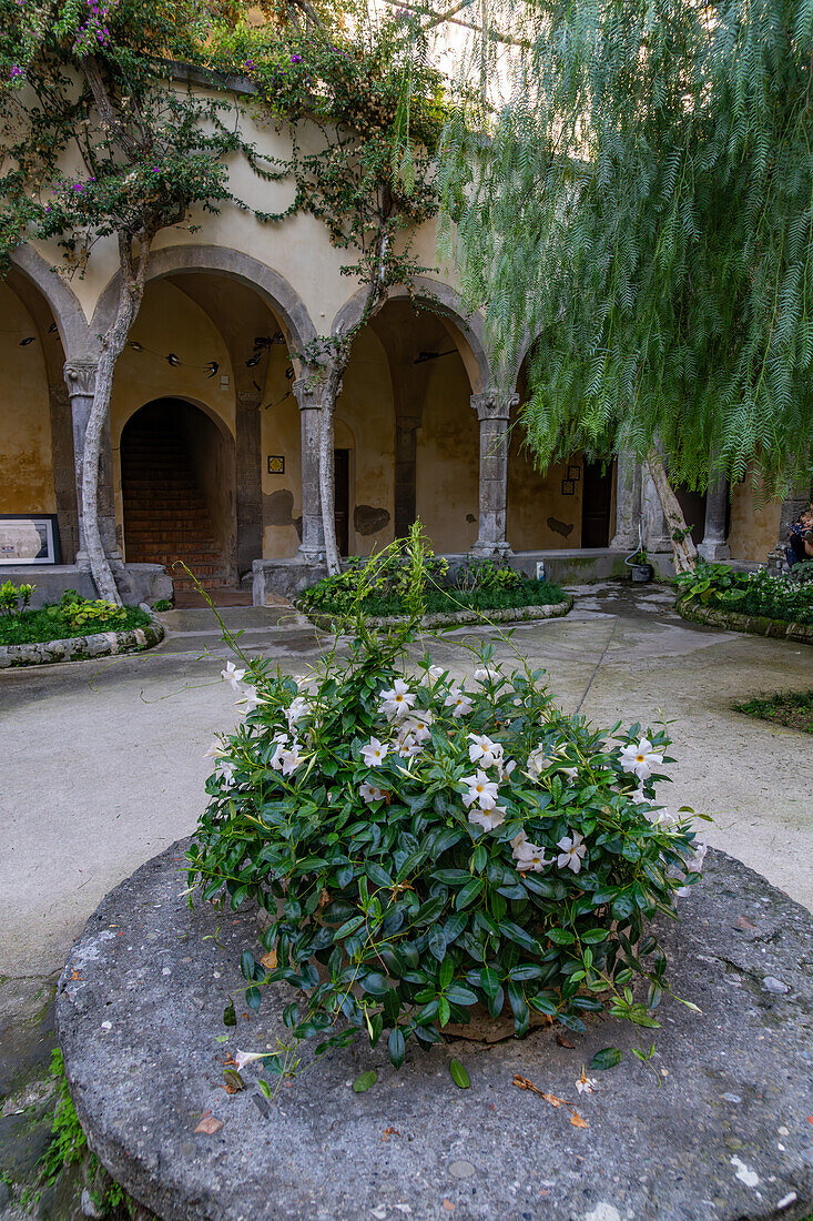 The 14th Century Cloisters of San Francesco in the historic center of Sorrento, Italy.