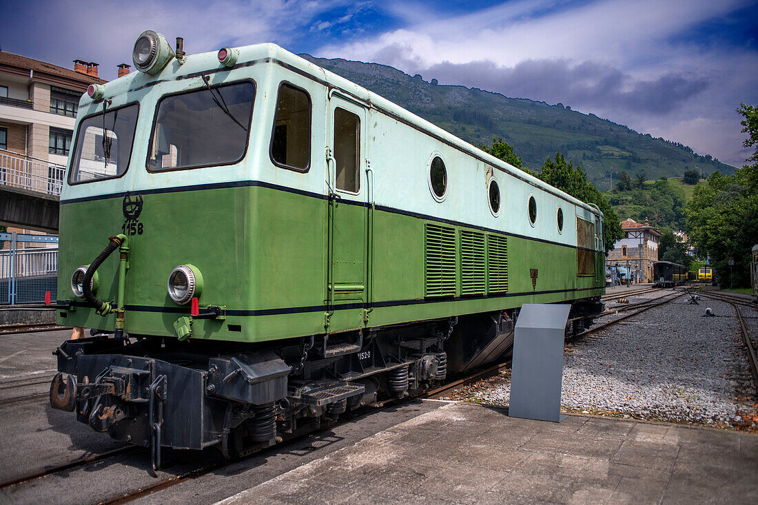 Das Baskische Eisenbahnmuseum, das sich in den Garagen und Werkstätten der ehemaligen Urola-Eisenbahn in Azpeitia, Gipuzkoa, Euskadi, Baskenland, Spanien, befindet.