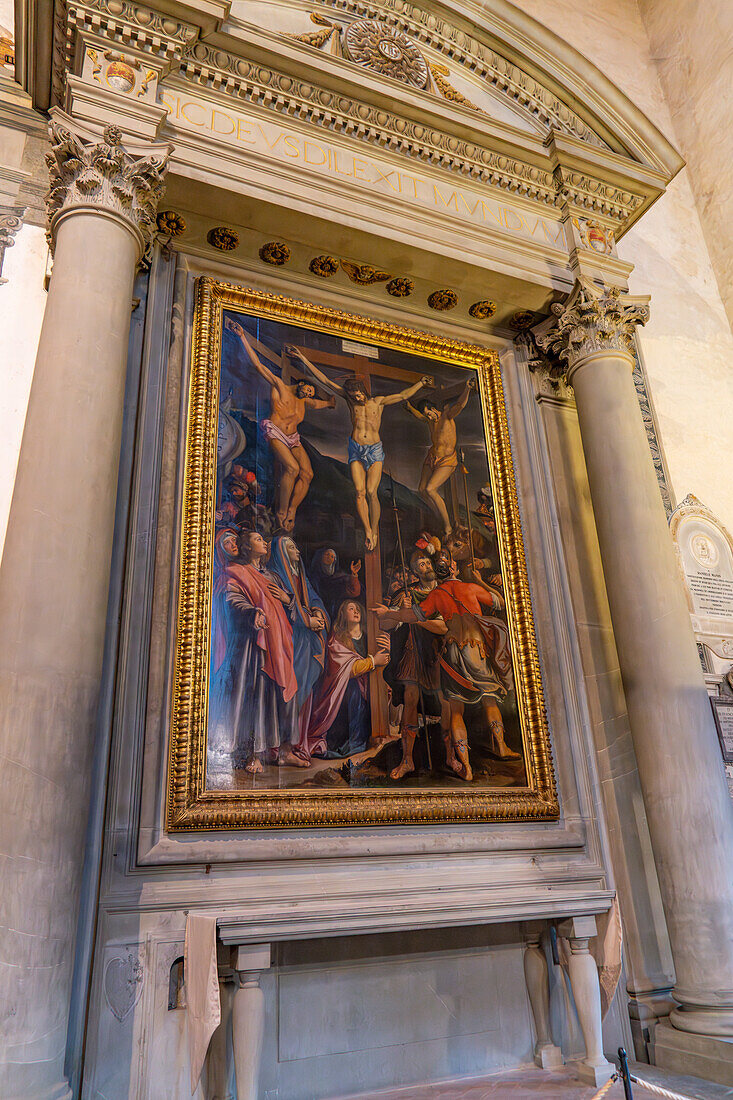 Renaissance painting in the Basilica of Santa Croce, Florence, Italy.