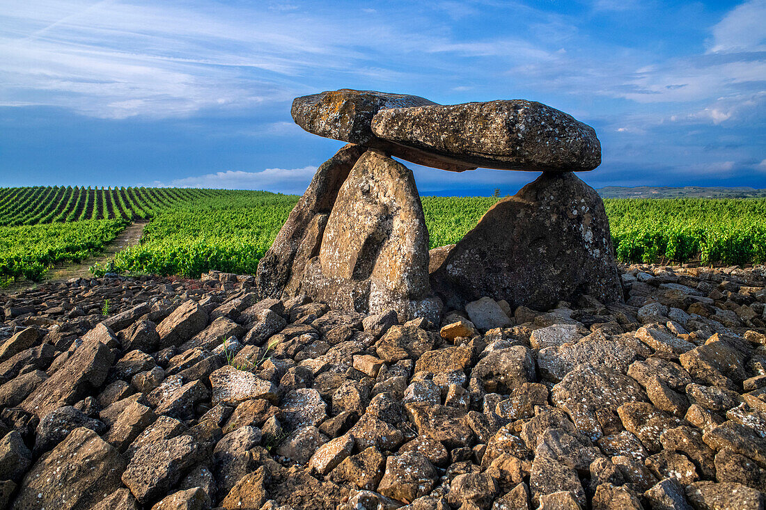 Sorgiñaren Txabola, Chabola de La Hechicera Dolmen aus dem Neolithikum, Elvillar, Alava, araba Baskenland, Euskadi Spanien.