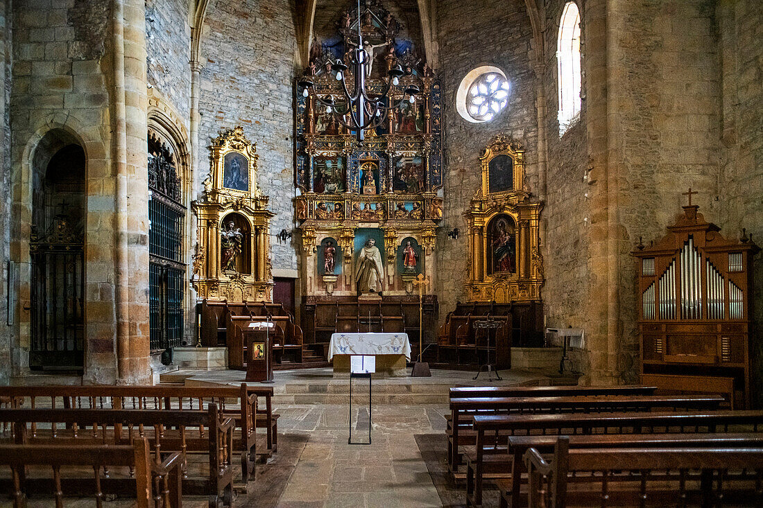 Ziortza-Bolibar, Inside Zenarruza monastery on the Camino del Norte, Spanish pilgrimage route to Santiago de Compostela, a UNESCO World Heritage Site, Basque country Euskadi, Spain