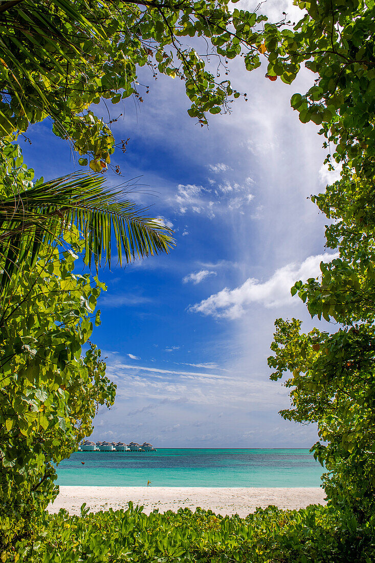 Luxury ower water villas of Six Senses Laamu maldives luxury resort villas, Laamu Atoll region Maldives