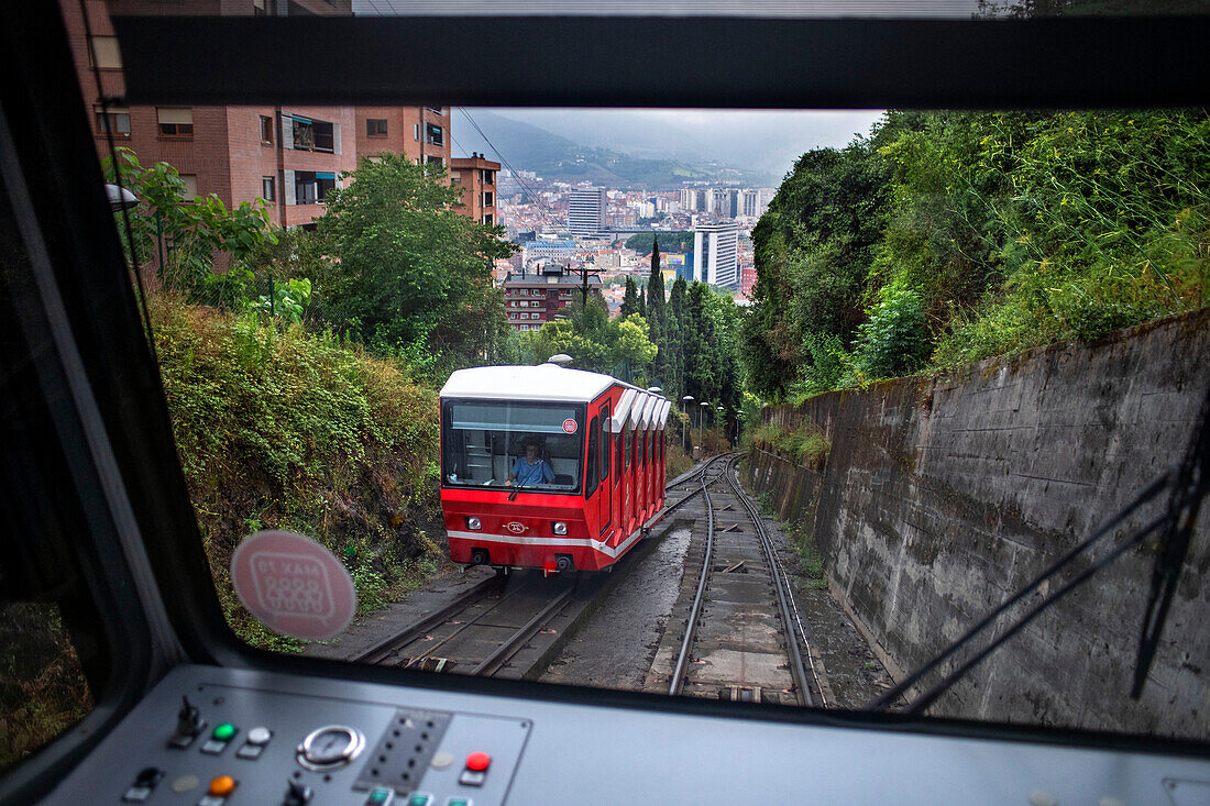 Funicular de Artxanda cable car, Bilbao, Biscay, Basque Country, Euskadi, Euskal Herria, Spain