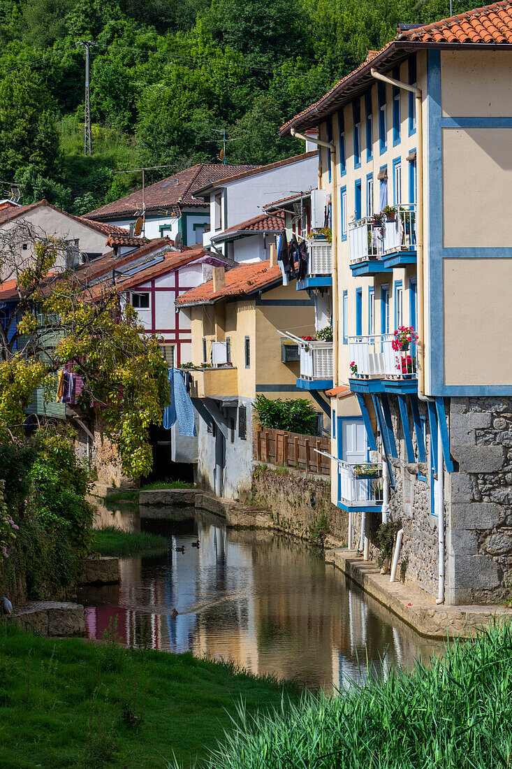 The picturesque fishing town of Ea in the Basque country, Euskadi, Vizcaya bay Bizkaia, Euskalerria, Spain