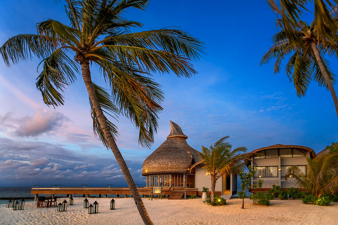 Beach of Outrigger maldives Maafushivaru luxury resort, South Ari Atoll region Maldives