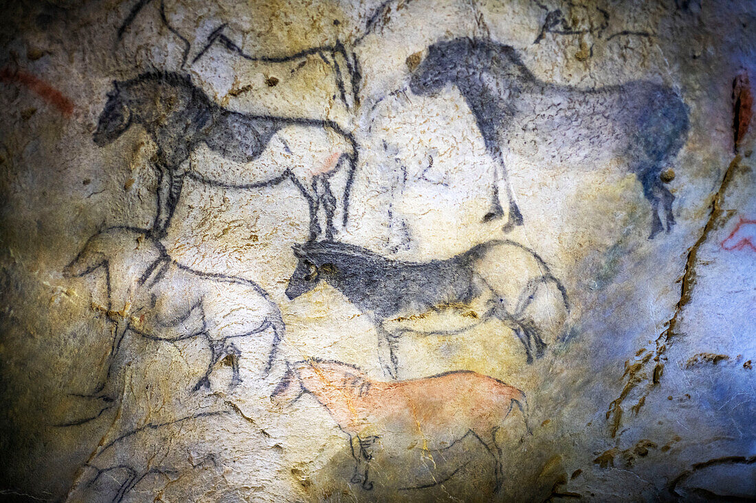 Ekain-Höhle, Ekainberri-Museum mit der Nachbildung der prähistorischen Höhlenmalereien von Ekain, Zestoa, Guipuzcoa, Baskenland, Spanien.