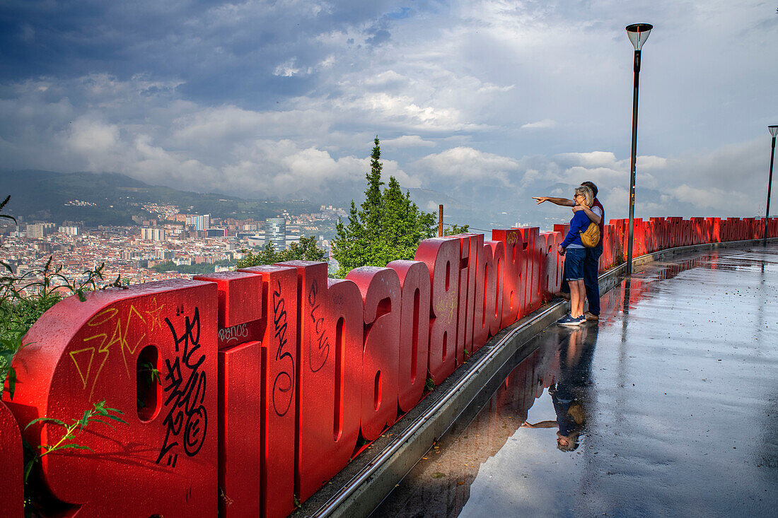 Bilbao views from Funicular de Artxanda cable car, Bilbao, Biscay, Basque Country, Euskadi, Euskal Herria, Spain