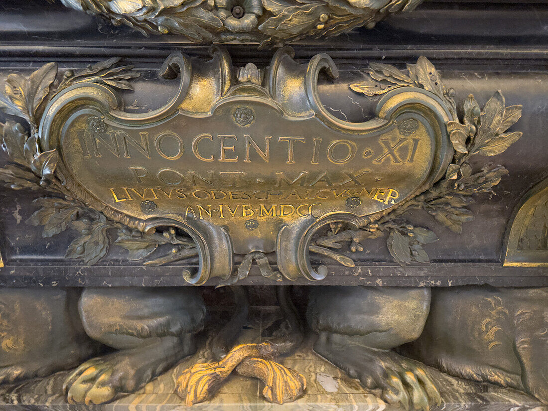 Monument to Pope Innocent XI by Pierre Etienne Monnot in St. Peter's Basilica, Vatican City, Rome, Italy.