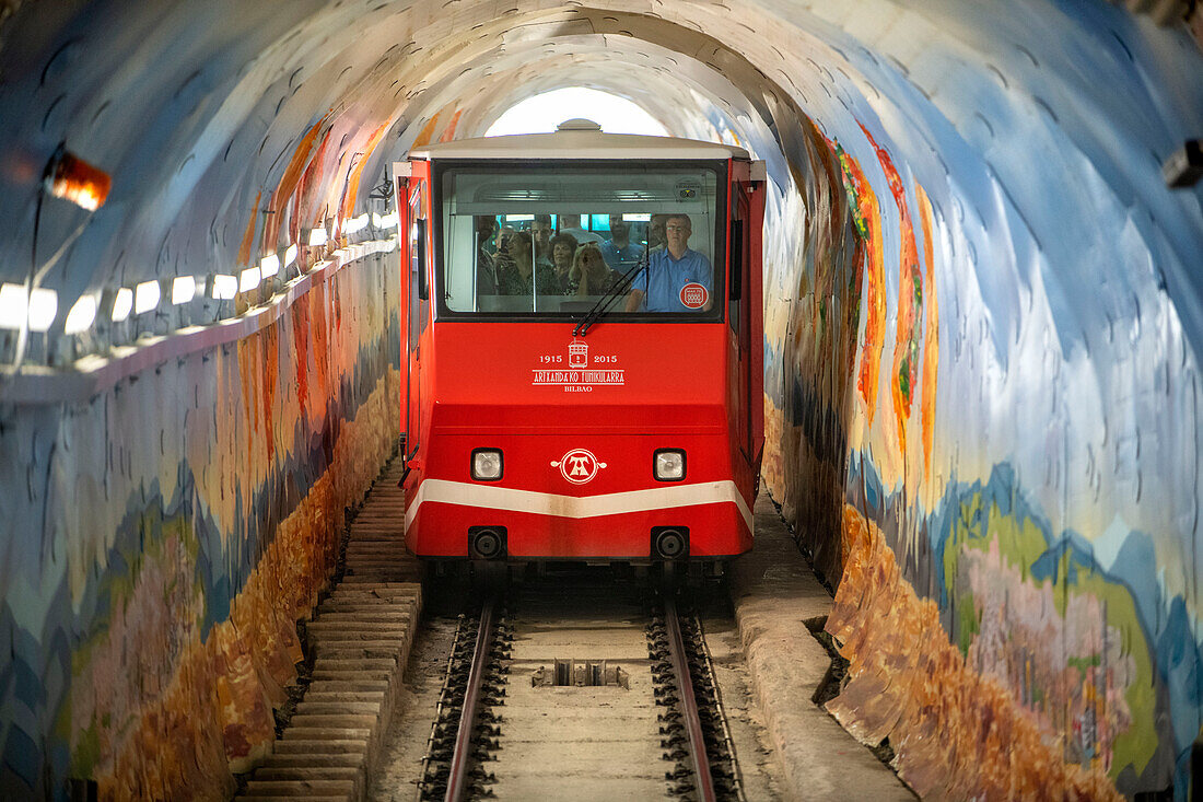 Funicular de Artxanda cable car, Bilbao, Biscay, Basque Country, Euskadi, Euskal Herria, Spain