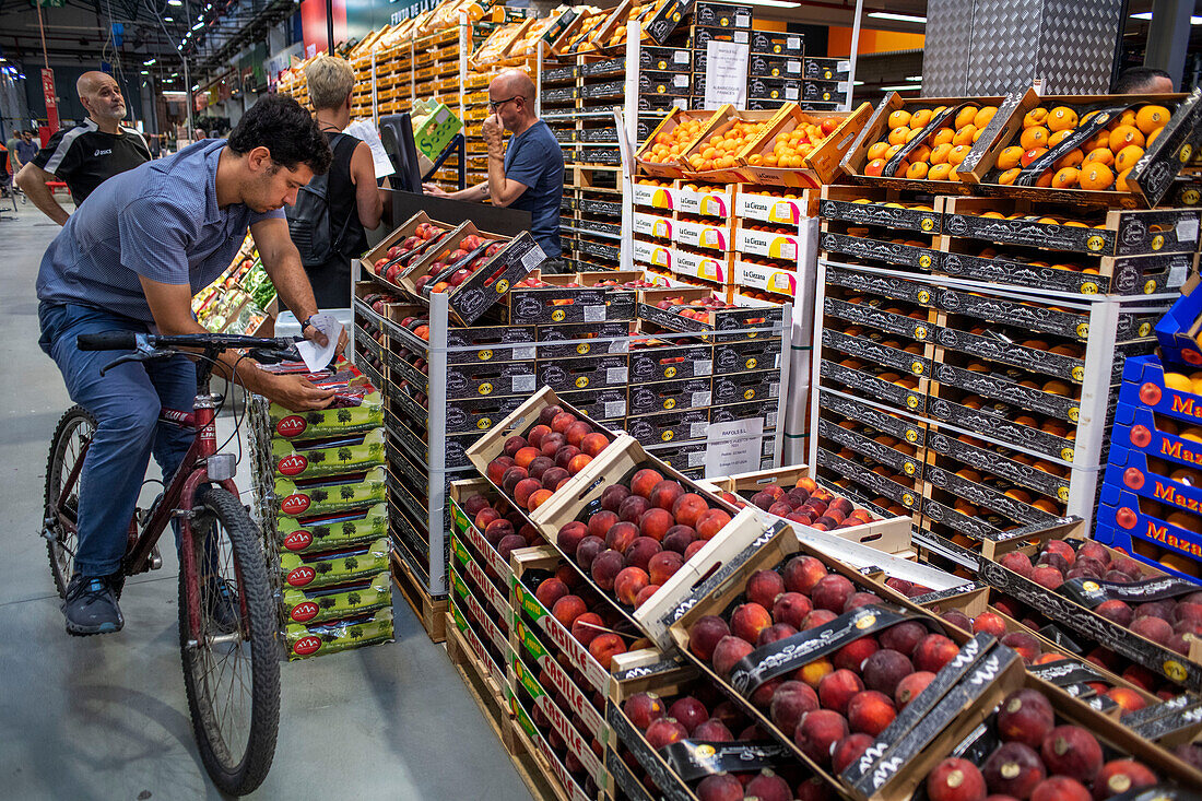 Fruit and Vegetable section, in Mercabarna. Barcelona´s Central Markets. Barcelona. Spain