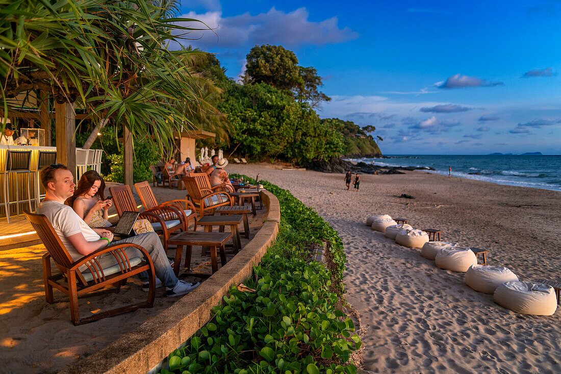 Beach club of the luxury hotel Pimalai Resort, Kantiang Beach, Ko Lanta or Koh Lanta island, Krabi, Thailand, Asia