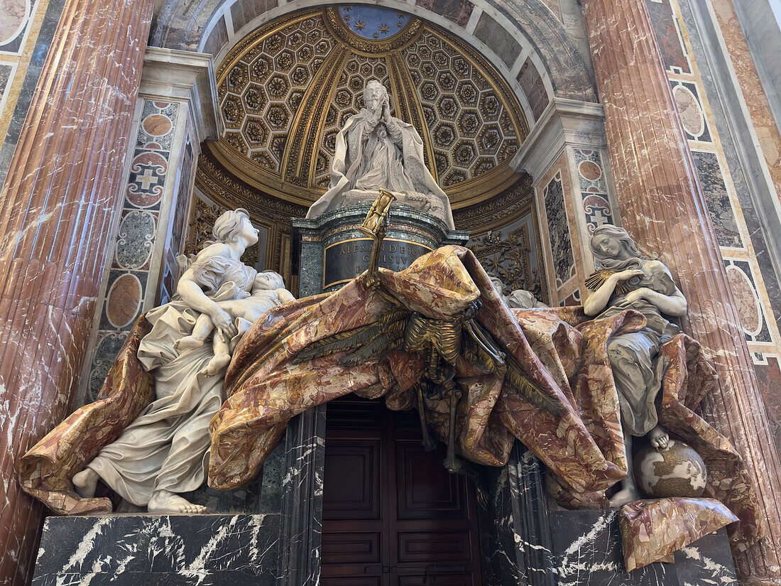 Monument to Pope Alexander VIII by Bernini in St. Peter's Basilica, Vatican City, Rome, Italy.