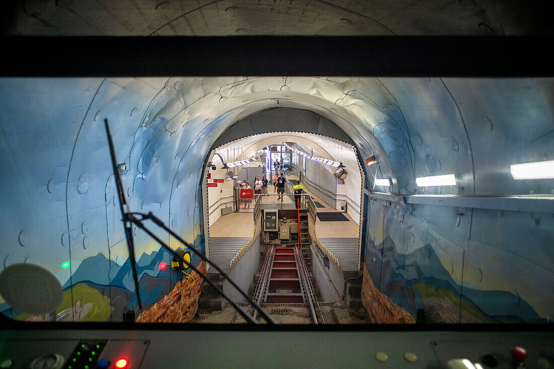 Funicular de Artxanda cable car, Bilbao, Biscay, Basque Country, Euskadi, Euskal Herria, Spain