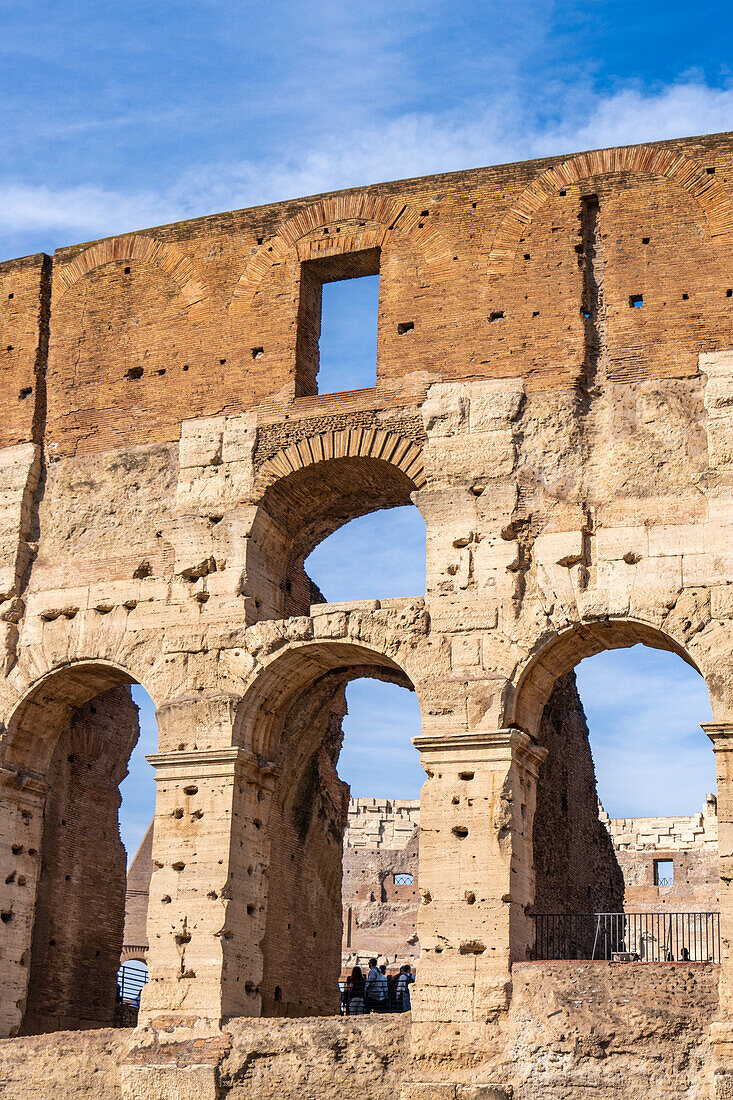 The ancient Roman Colosseum or Flavian Amphitheater in Rome, Italy.