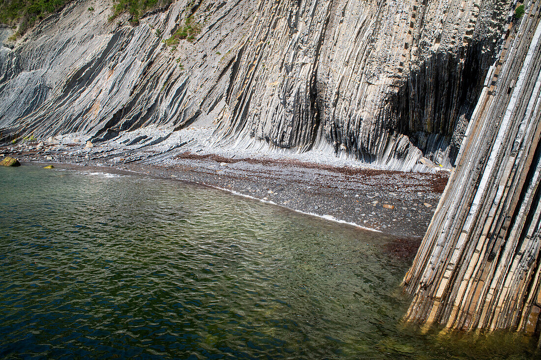 Flysch de Zumaia flysch, sedimentary rock formations, Basque Coast Geopark, Zumaia, Gipuzkoa, Basque Country, Spain