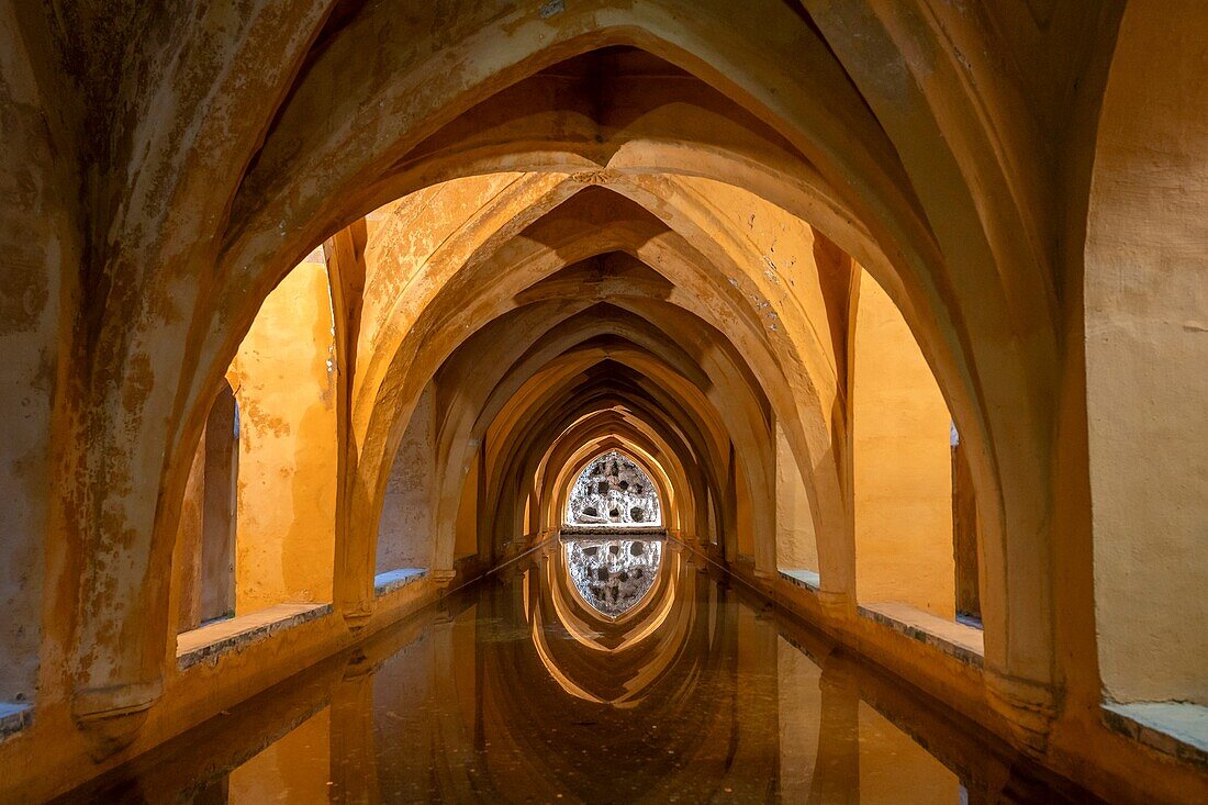 Banos de Dona Maria de Padilla (Thermen von Dona Maria de Padilla), Alcazar von Sevilla, UNESCO, Sevilla, Andalusien, Spanien