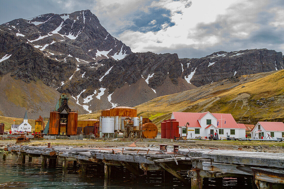 Views of the old whaling station at Grytviken on South Georgia in the South Atlantic