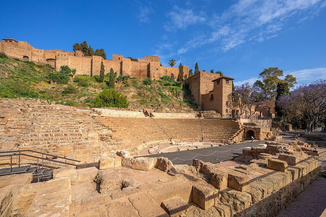 Alcazaba, Roman theatre, Malaga, Andalusia, Spain