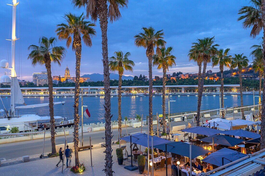 Muelle Uno, Malaga's tourist port, Malaga, Andalusia, Spain