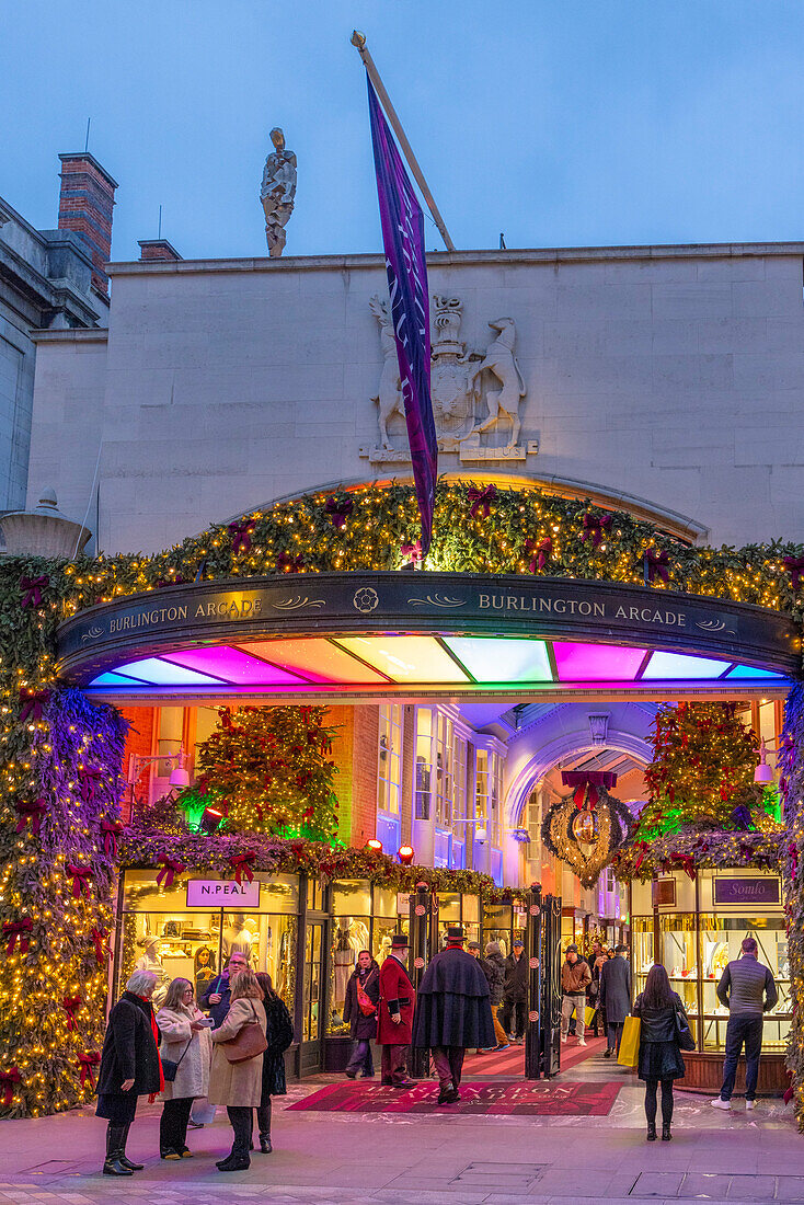 The Burlington Arcade at Christmas, London, England, United Kingdom