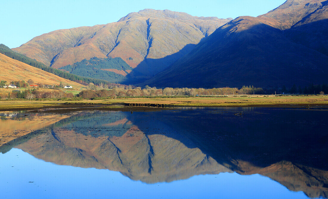 Reflections on Loch Duich, Invershiel, Highlands, Scotland, United Kingdom