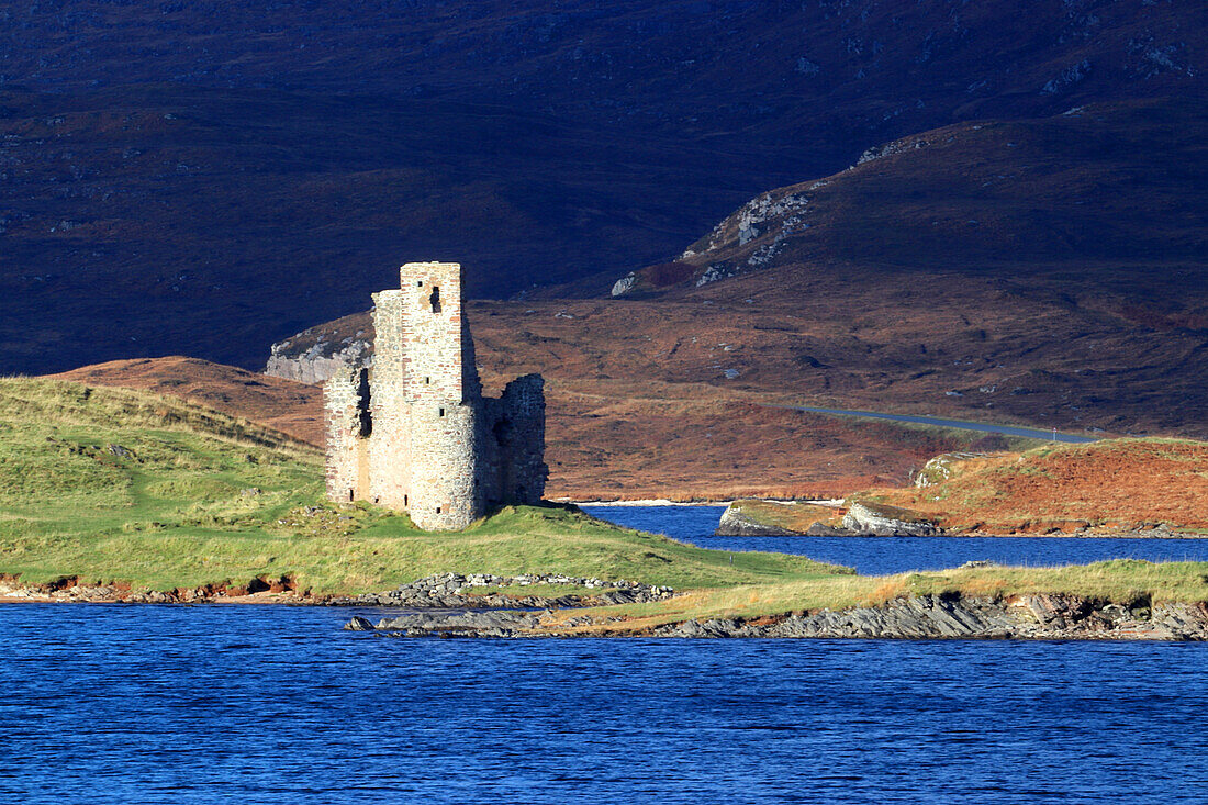 Ardvreck Castle, Loch Assynt, Ross and Cromarty, Highlands, Schottland, Vereinigtes Königreich