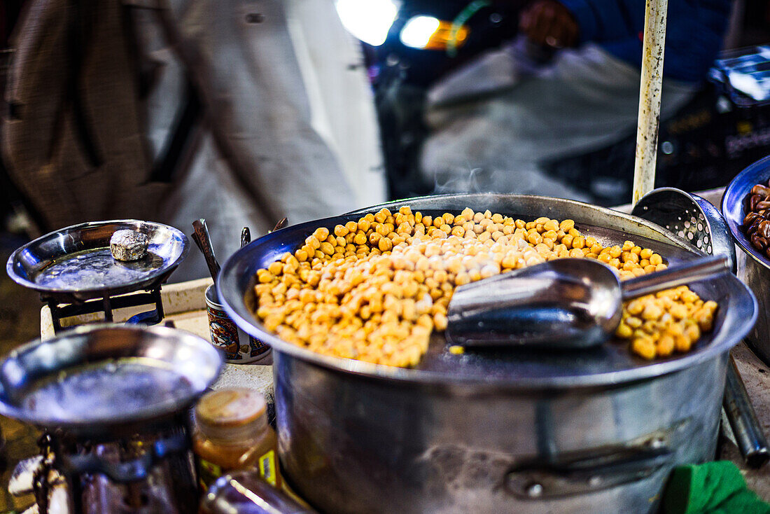 Chickpeas on street food stand, Marrakesh, Morroco