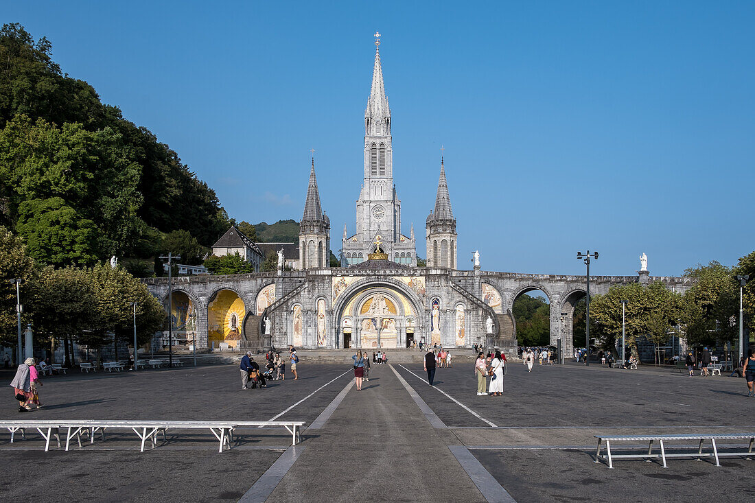 Sanctuary of Our Lady of Lourdes, a Catholic Marian shrine and pilgrimage site, Lourdes, Hautes-Pyrenees, Occitanie, France