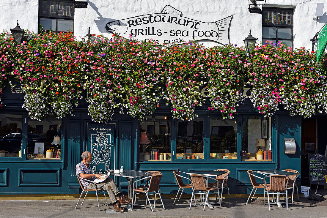 Terrace of Monroe's Tavern, Fairhill Road Upper, Galway, Connemara, County Galway, Connacht, Republic of Ireland