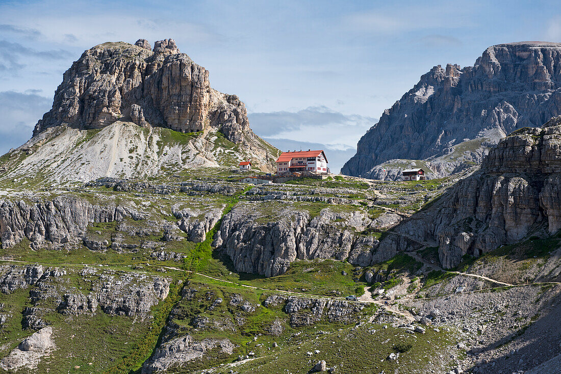 Berghütte A.Locatelli-S.Innerkofler, Naturpark Drei Zinnen, Dolomiten, Südtirol (Alto Adige), Italien