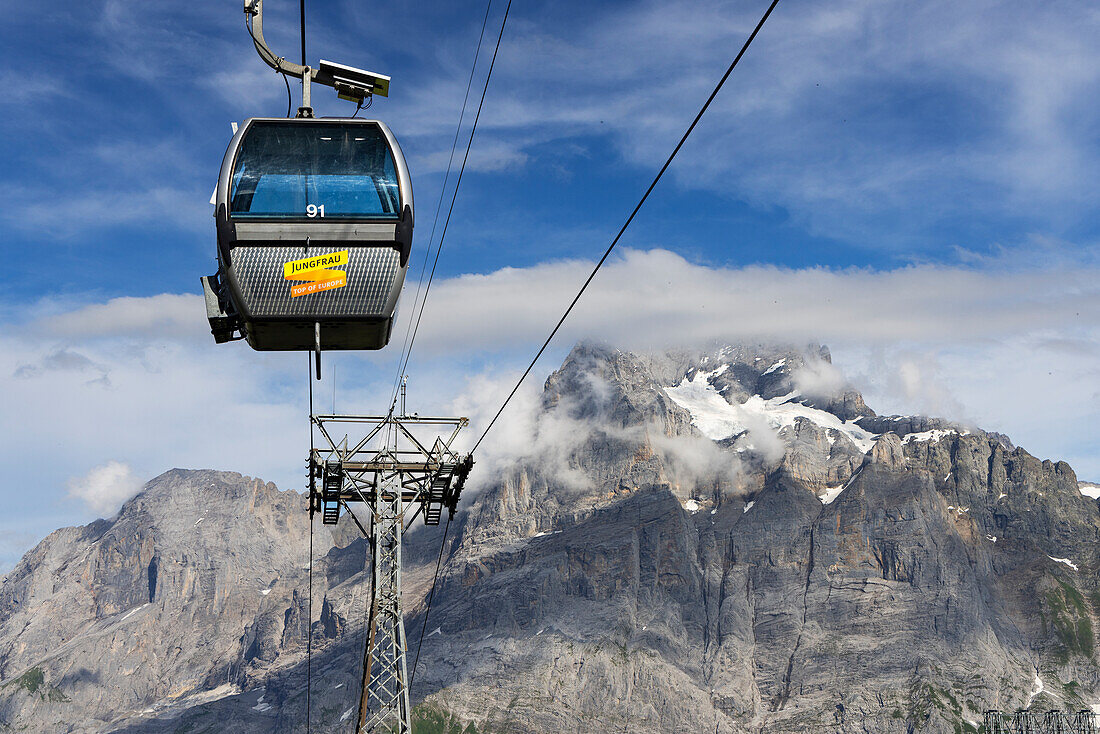 Cable car on First mountain, Jungfrau Region, Bernese Oberland, Switzerland