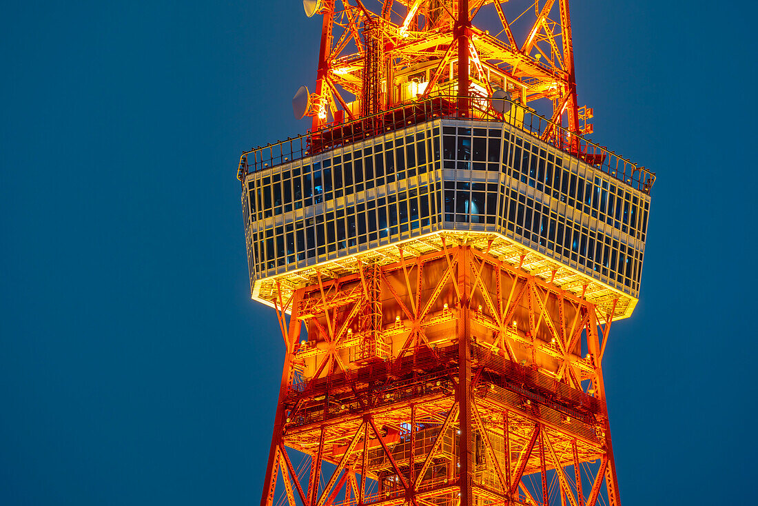 View of Tokyo Tower at night, Minato City, Tokyo, Honshu, Japan