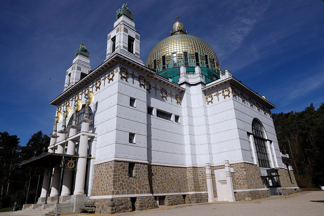 Die Kirche St. Leopold, Otto Wagners architektonisches Meisterwerk im Wiener Jugendstil, Wien. Österreich